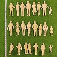 Vista 5 de P2501B 24pcs Model Trains Architectural 1:25 UnPainted Figures G Scale Sitting and Standing Person Model Railway Layout New