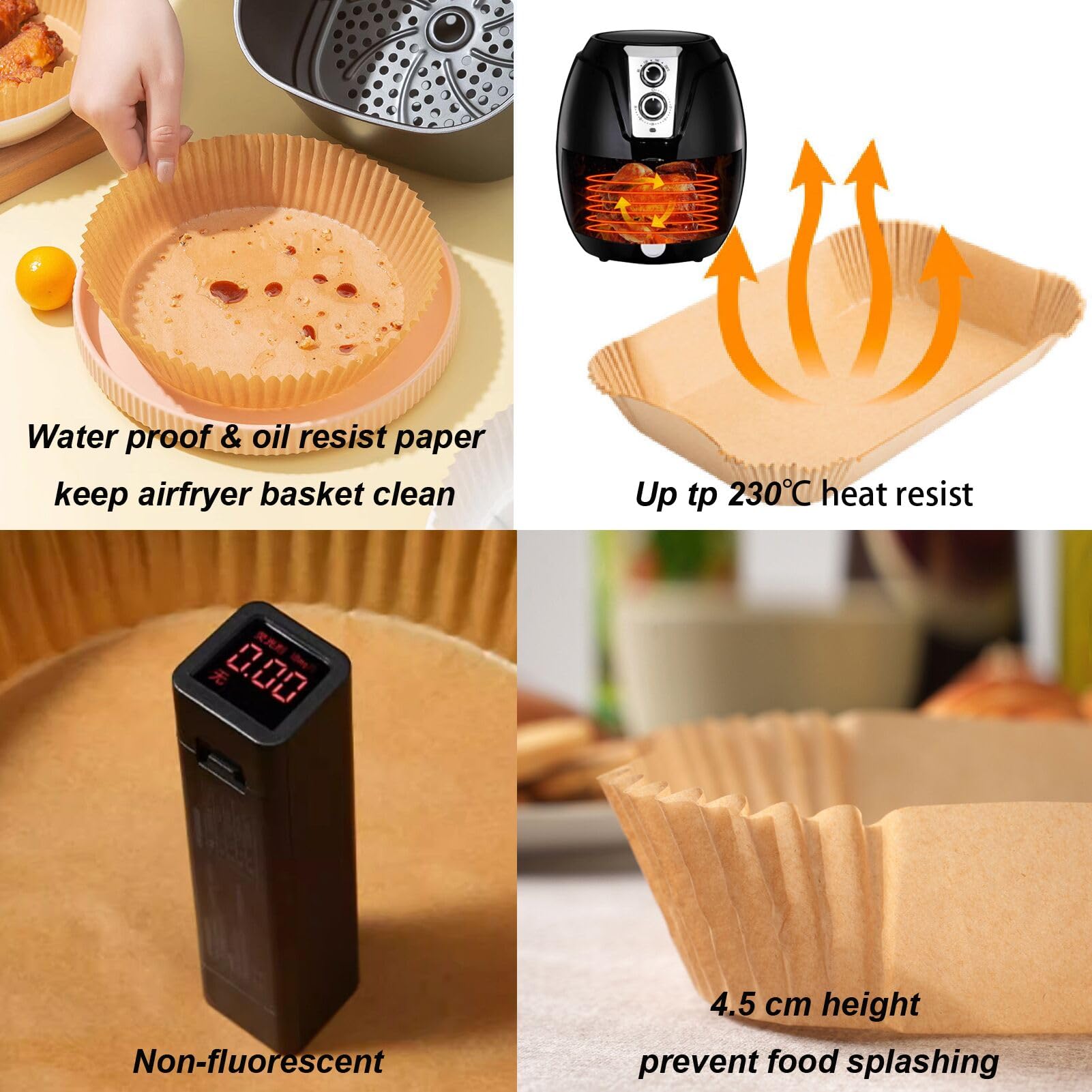 EXCITAT 100 stuks bakpapier - Bakpapier voor de airfryer - Geperforeerd