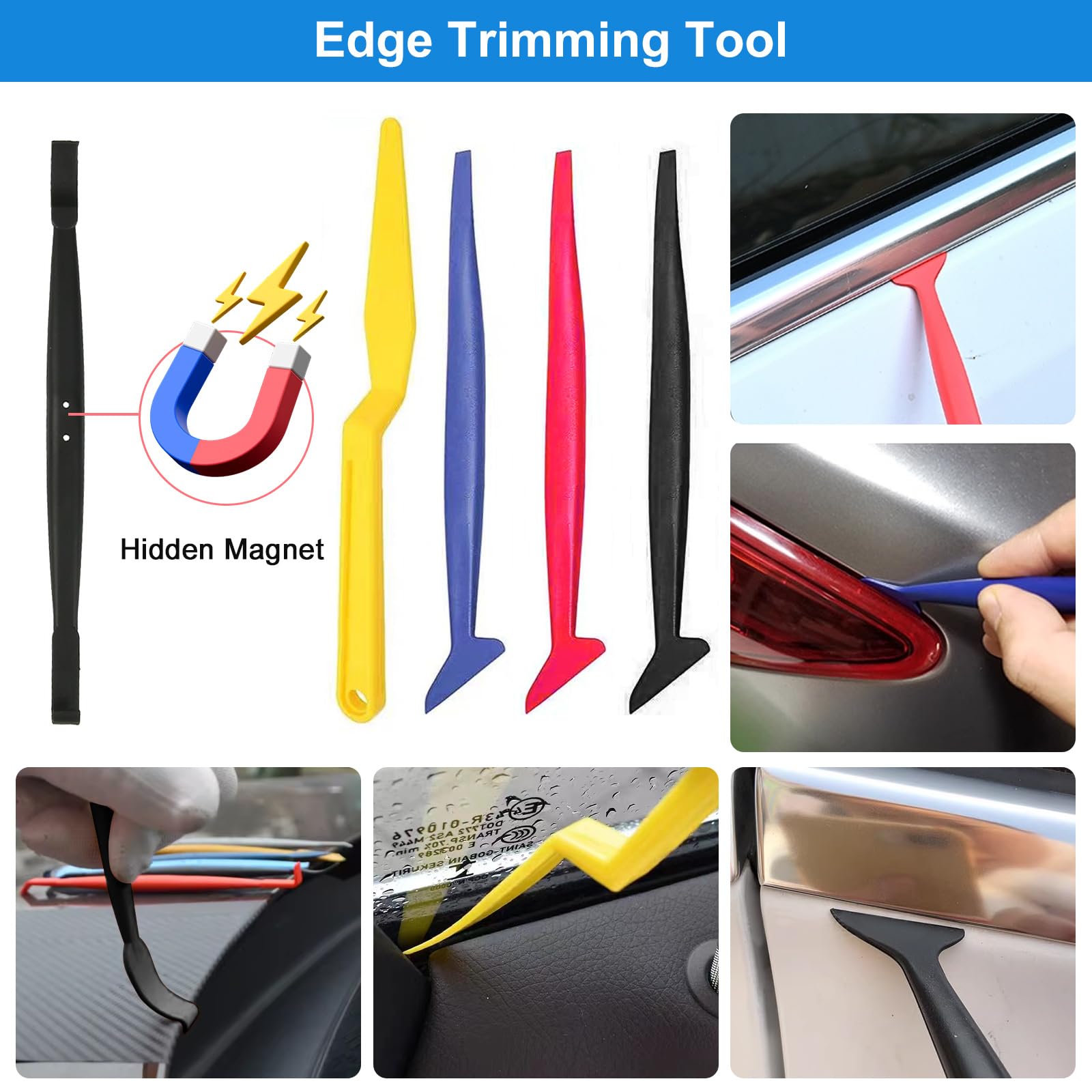 Kit Herramientas para la Instalación de Vinilos, Herramientas de Película de Tinte Ventana de Coche, Kit de Película de Ventana, para Aplicación de Vinilo Envoltura Profesionales y DIY