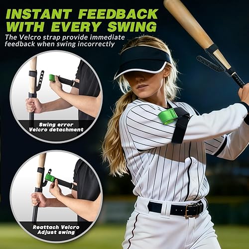 Miniatura 5 de Entrenador de swing de béisbol y sóftbol - Equipo de práctica de bateo para mejorar el camino del swing y herramienta de entrenamiento mecánico para