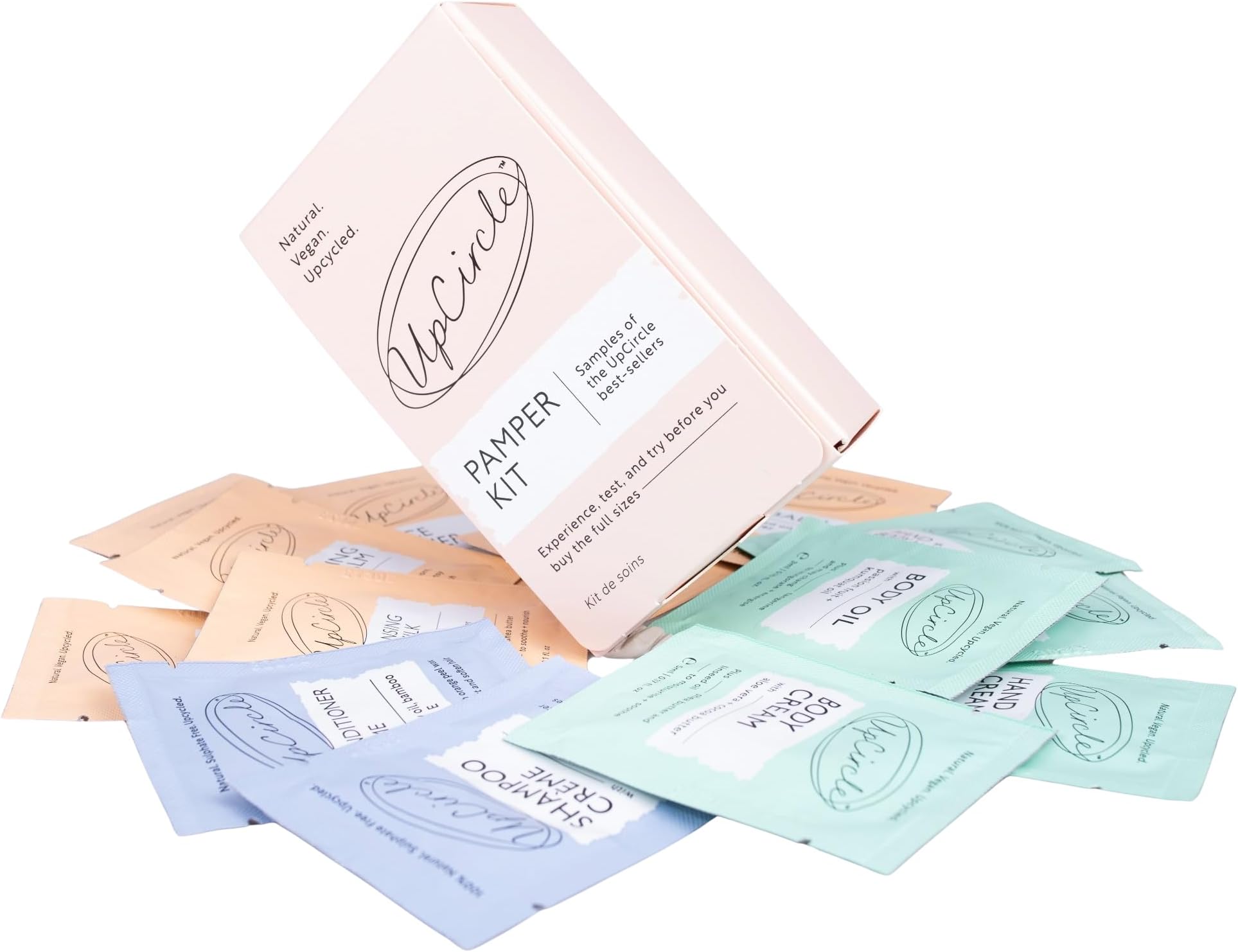 The Pamper Kit - 18 Pieces - Sample Tester Pack Of Full Skincare, Hair Care + Body Range - Perfect Gift Idea, Pamper Night, For Holiday or Wedding Favour - Natural, Vegan, Cruelty-Free