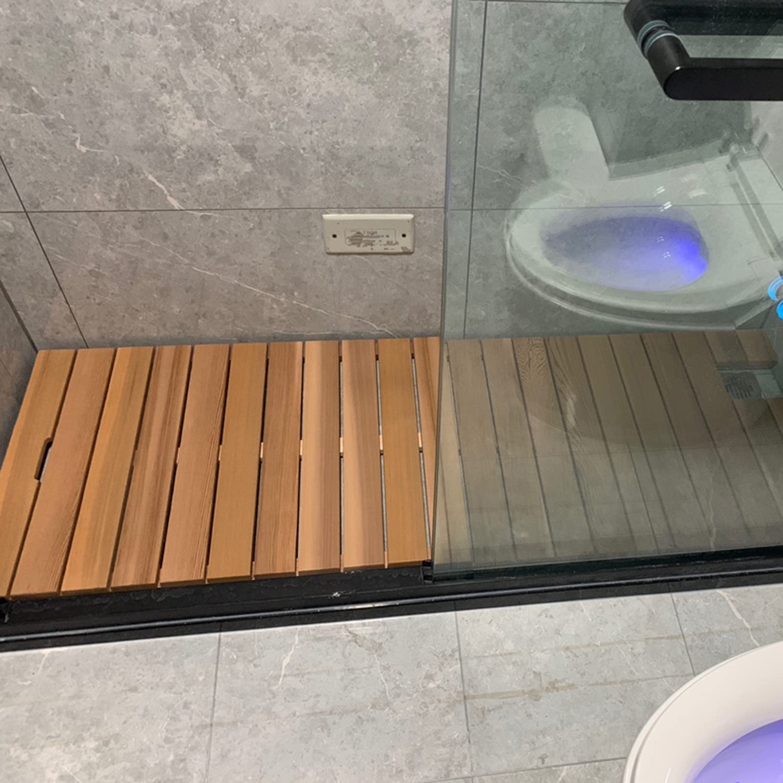 pedana per doccia tappeto doccia antiscivolo pedana doccia legno tappetino doccia antiscivolo doccia per doccia in legno naturale, poggiapiedi impermeabile antiscivolo, scolapiatti per bagno