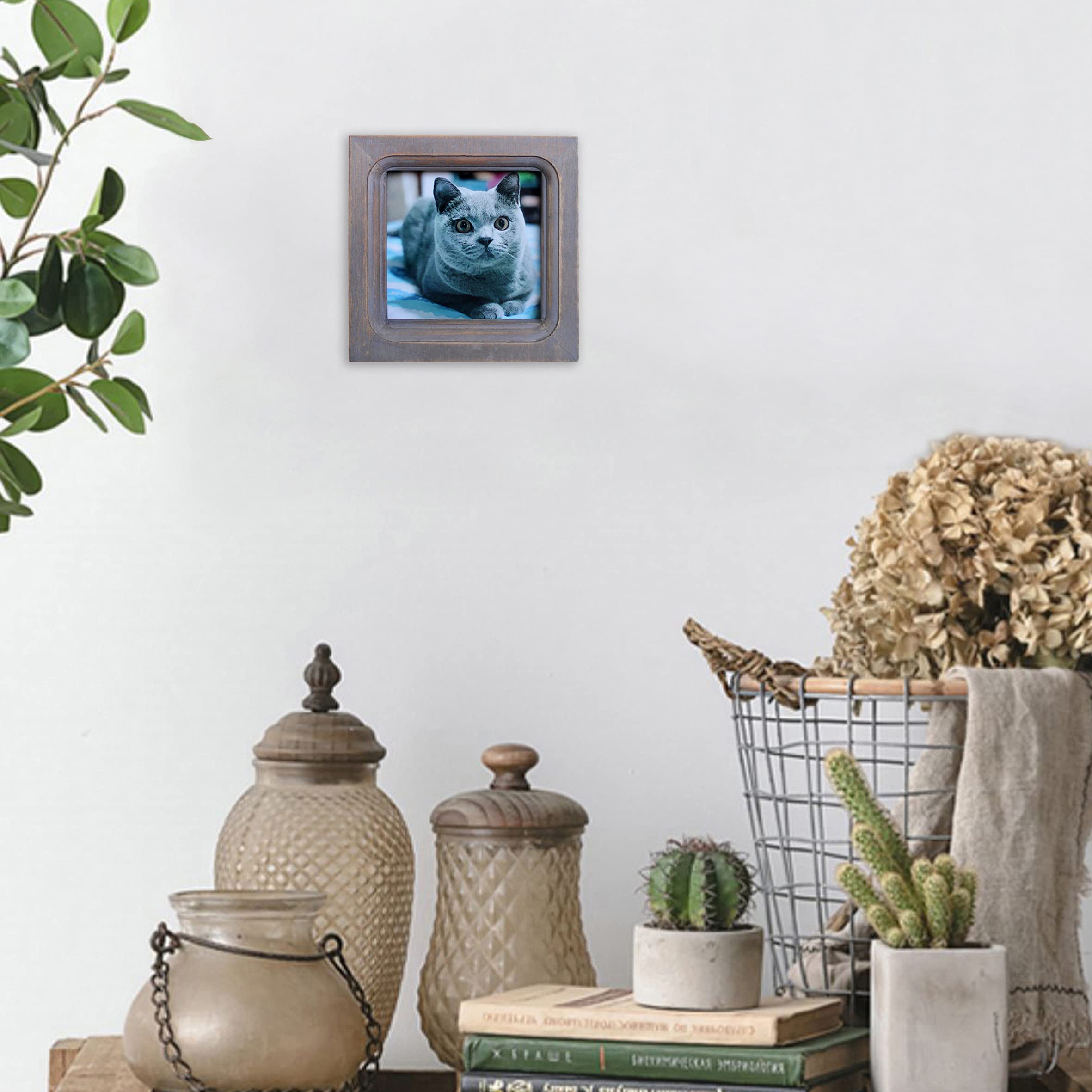 CORNICE DA APPOGGIO PORTAFOTO LEGNO OTTONE VINTAGE PHOTO FRAME MODERN DESIGN '70