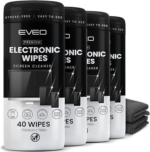 Vista 10 de Toallitas electrónicas de limpieza de pantalla sin rayas [2 paquetes de 40] toallitas limpiadoras de pantalla de computadora, toallitas limpiadoras