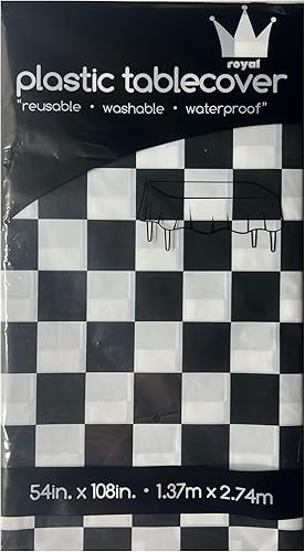 Miniatura 25 de ROYAL7 - Paquete de 3 manteles rectangulares de plástico desechables para picnic, cumpleaños, barbacoa, fiesta, boda