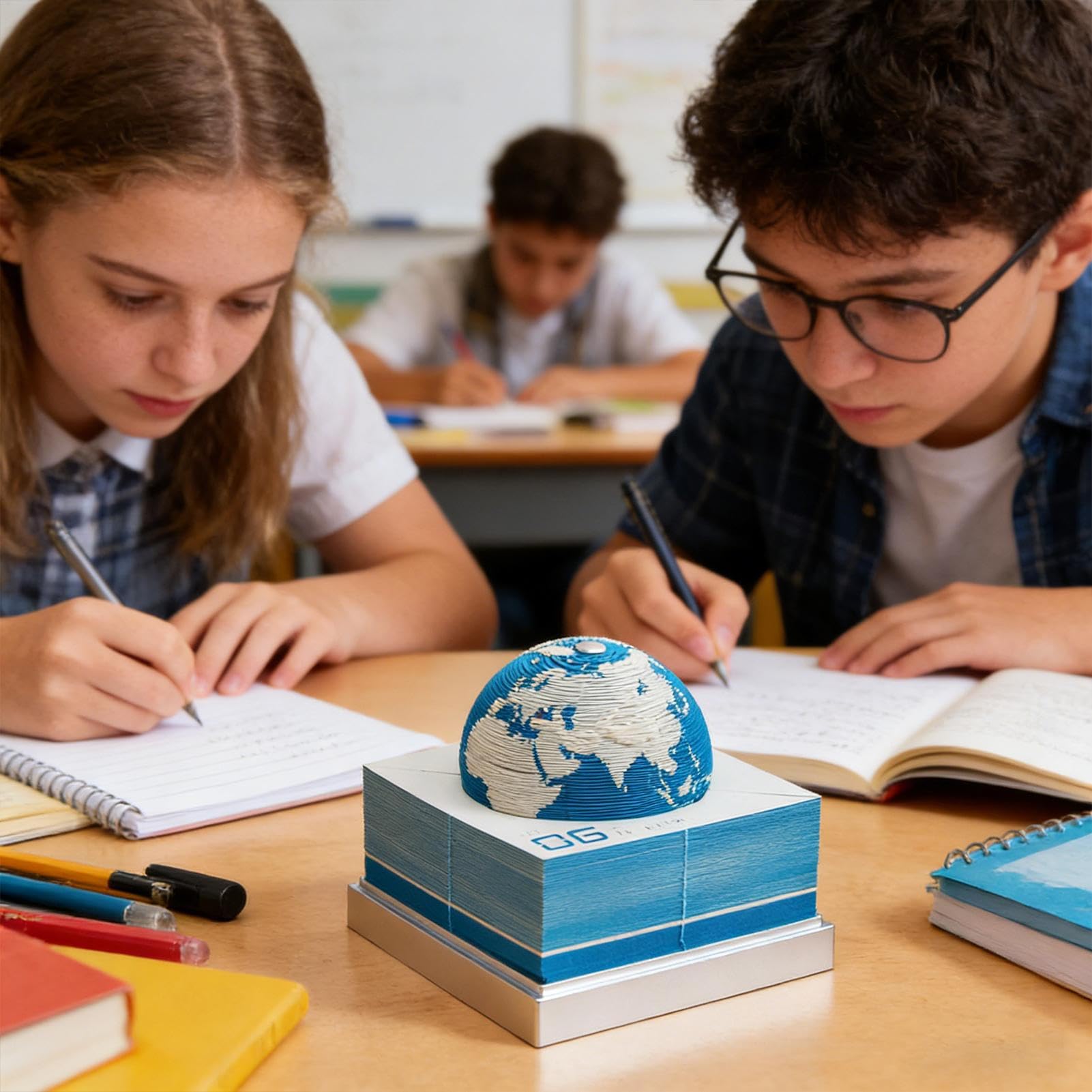 2026 Zeitstück Kalender Erdkugel Deko Für Schreibtisch | Notizblock Für Für Geschenk Büro Zuhause Wohnung Studenten Lehrer Nachttisch Empfangsbereich