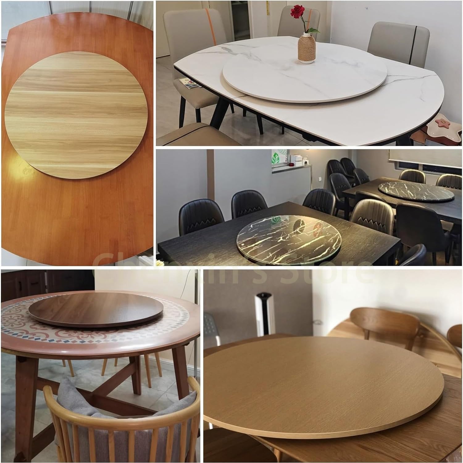 Amazon｜大型40インチ ウォールナット材回転プレート レイジースーザン