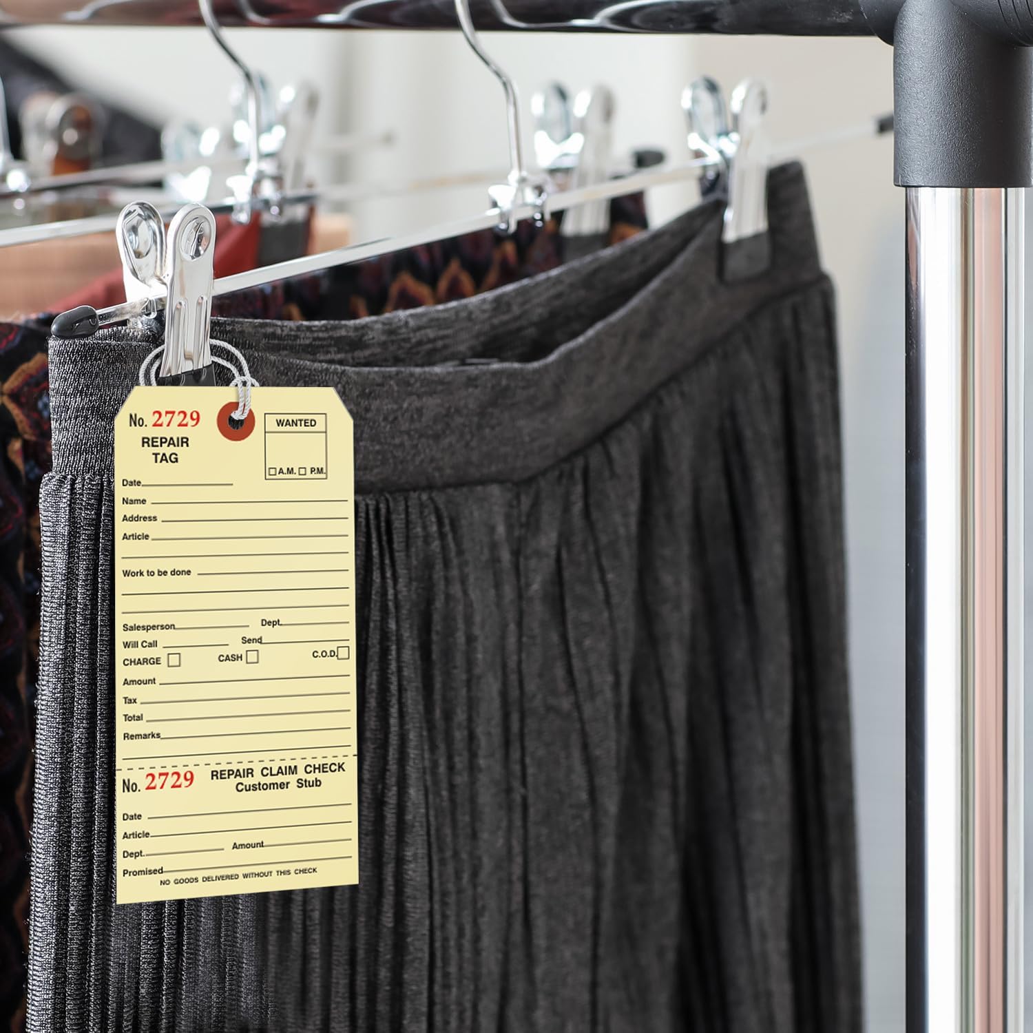 SmartSign Pack of 500 Sequentially Numbered Repair Tags with Attached String | 3.125" x 6.25" Manila Cardstock