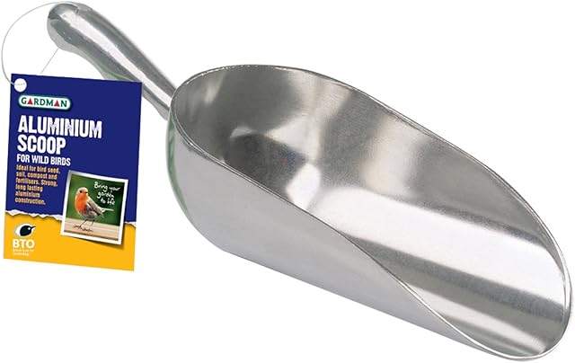 Gardman A01310 Aluminium Scoop Bird Feeding Acccessory, Stainless, Large