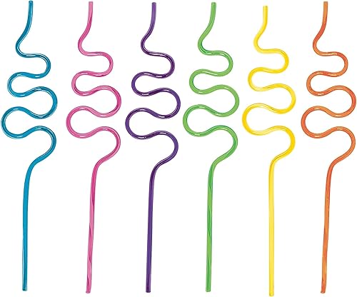 Paquete de 48 pajitas de plástico Silly de 7.5 pulgadas, colores surtidos, paquete de 48