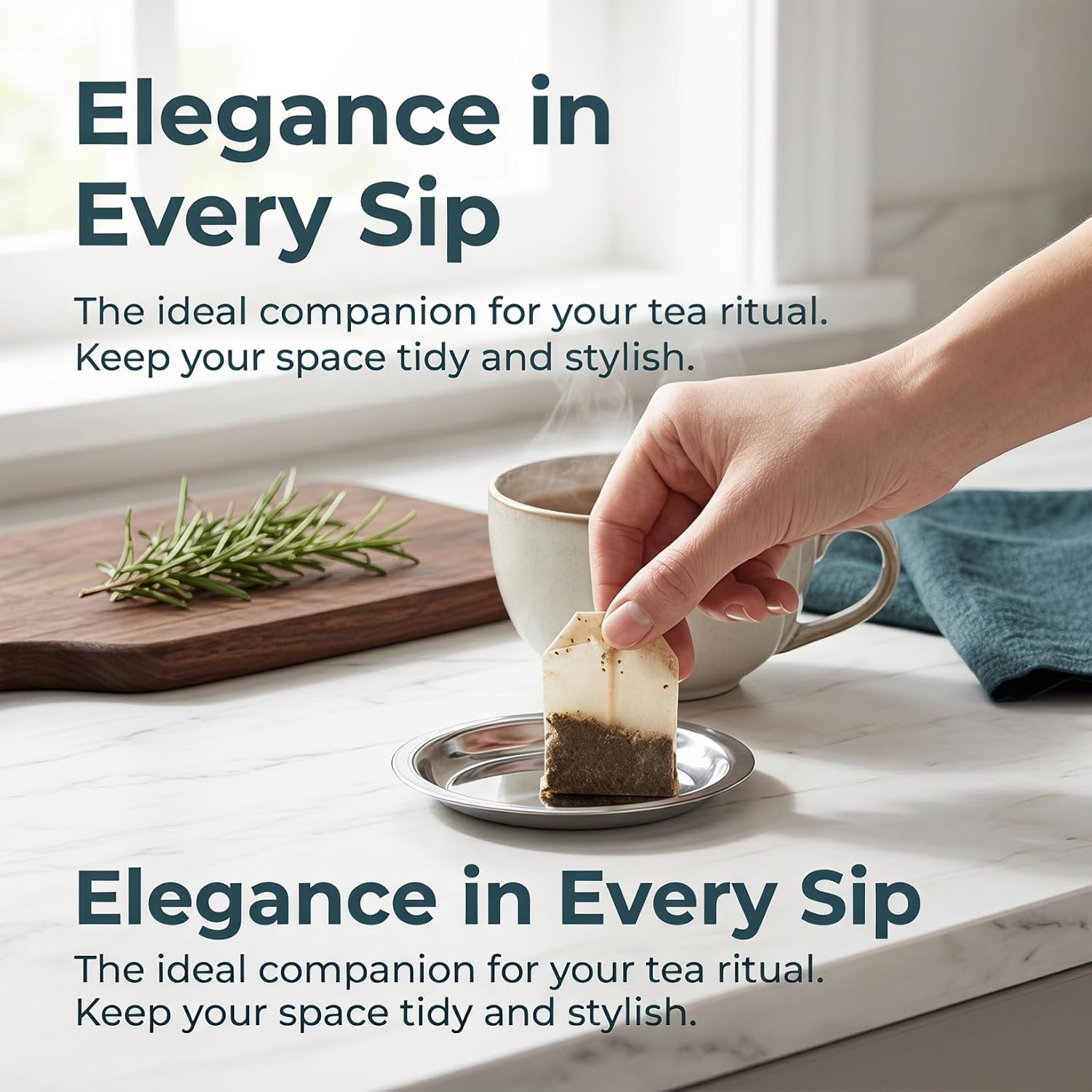 20pcs Round Tea Bag Saucer Stainless Steel Tea Bag Holder Plate Coaster for Table Surface Protection Small Cup Coaster for Kitchen Breakfast Room Bar Restaurant image 3