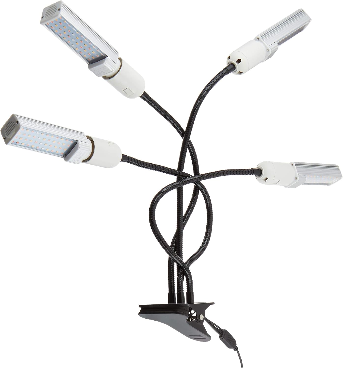 LED Grow Light for Plant- 4 Head 96W Full Spectrum for Grow lamp with 176 Beads.More Stronger Adjustable gooseneck, 3/6/12H Timer, 6 dimmable Level,4 Switch Modes