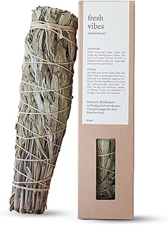 Kruut – Fresh Vibes Salbei Premium Bio Räucherbündel zum Räuchern - Räucherbund 100% heimische Wildkräuter - Räucherwerk f...