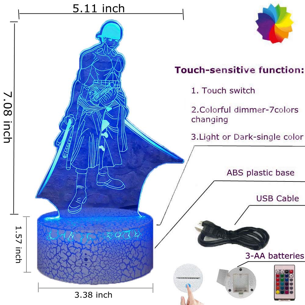 Amazon.co.jp: クリエイティブ 3D LED アニメ ルフィー フレンド