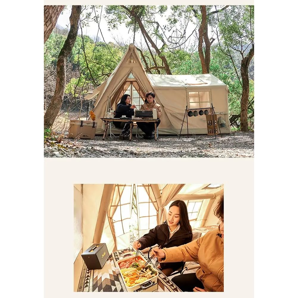 Amazon.co.jp: 屋外キャンプエアテント、12.6㎡ヴィラ、ポータブル