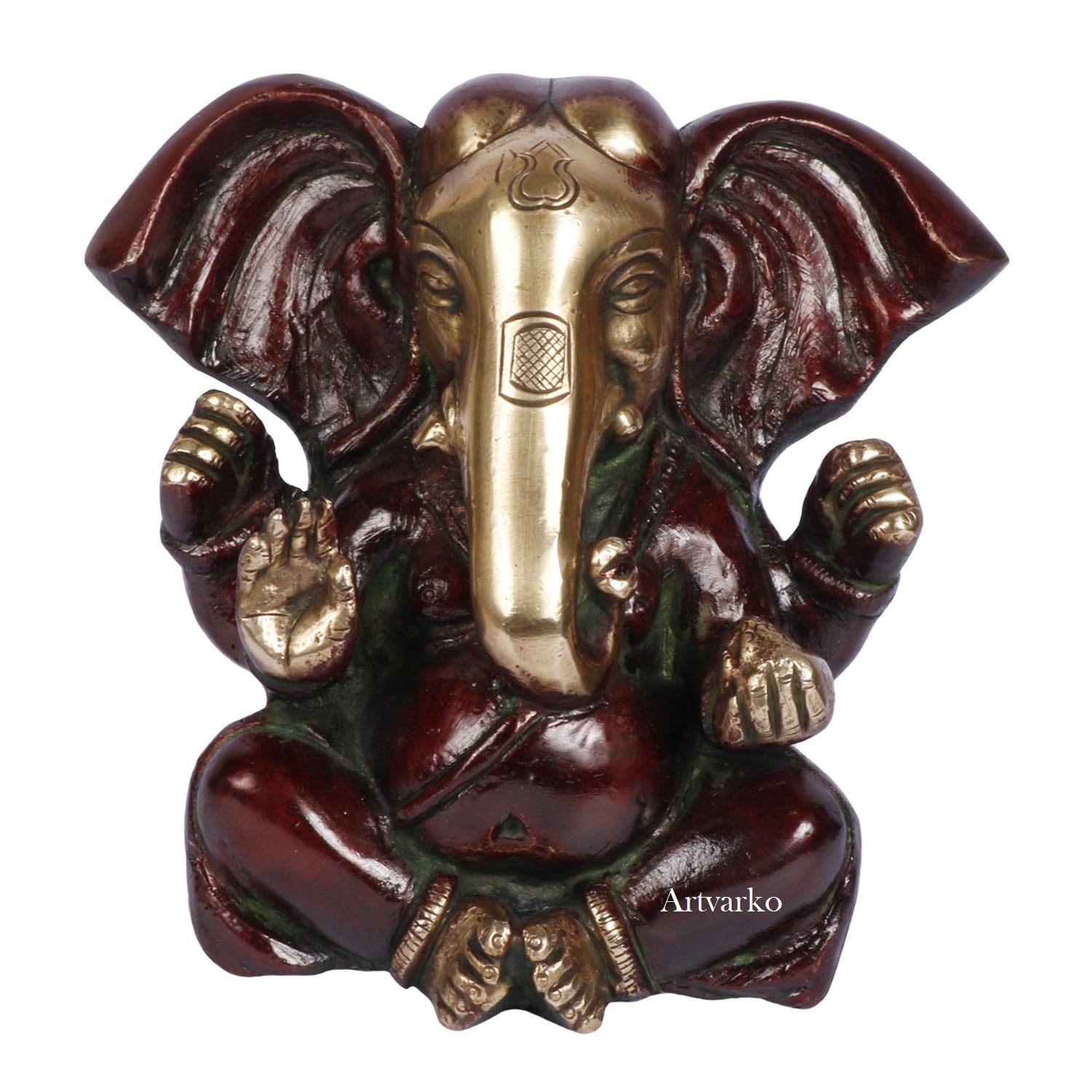 Buy ARTVARKO Brass Big Ear Ganesha Bhagwan Idol Ganpati Murti Statue