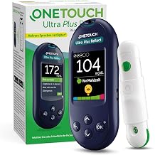 OneTouch Ultra Plus Reflect Blood Glucose Monitor mg/dl I 1 Meter 10 Test Strips 10 Lancets 1 Lancing Aid & 1 Case Stiftung Warentest Very Good 1.5