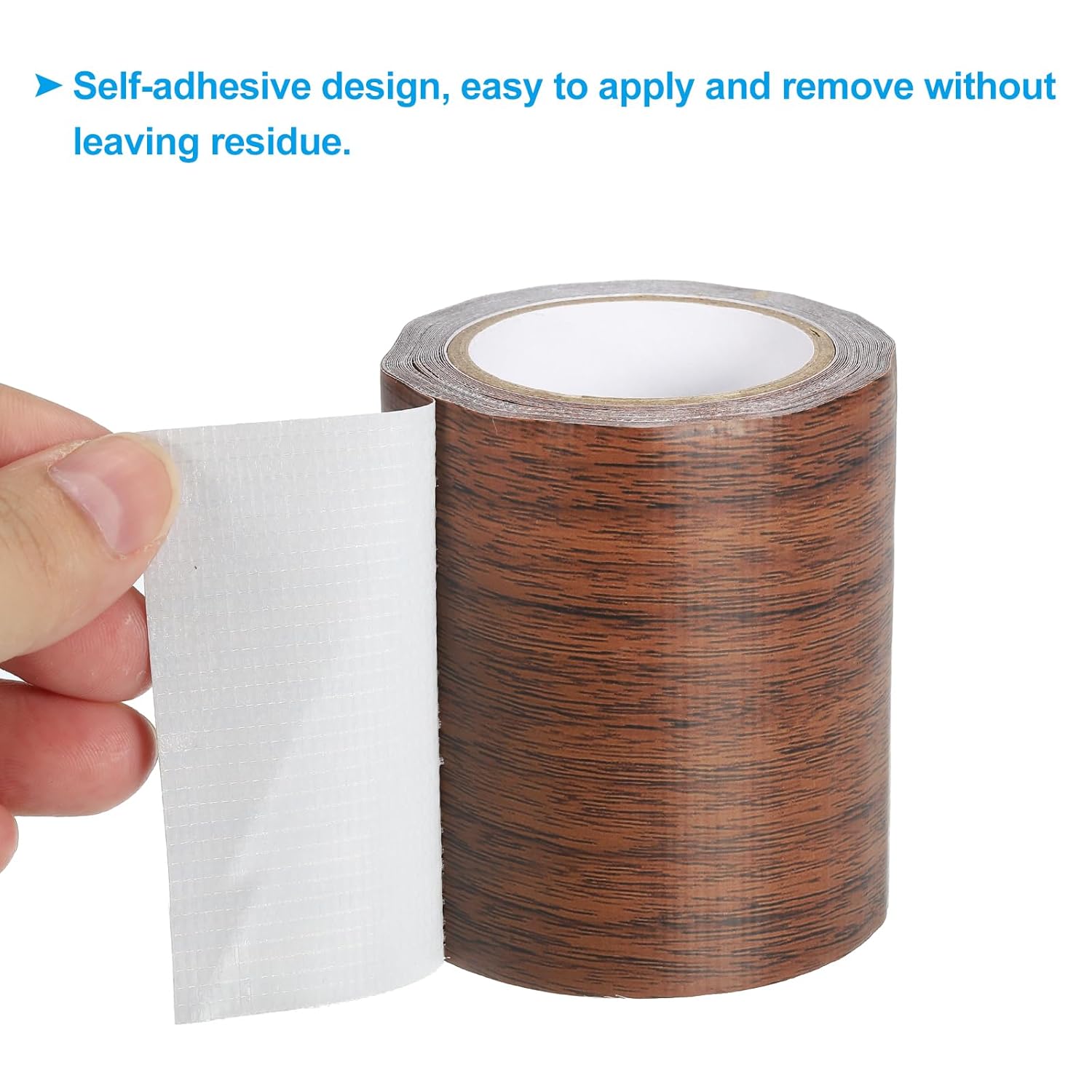 PATIKIL Wood Grain Repair Tape 3.15" X30', Self Adhesive Realistic Textured Repair Tape Patch for Floor Door Table Cabinets Desk, Dark Brown Oak