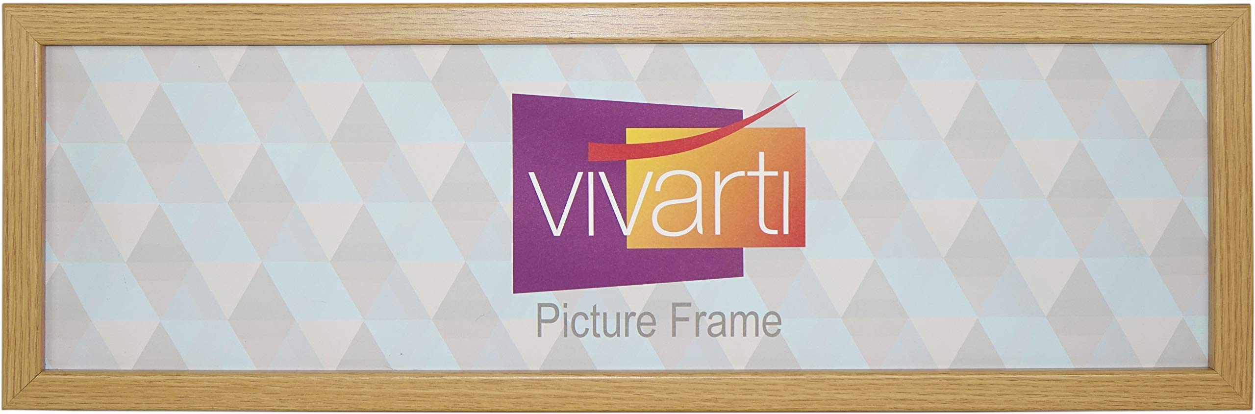 Vivarti Oak Thin Box Panoramic Panoramic Picture Photo Frame (20 X 7 Inches) Portrait Or Landscape Photo Frame With Clear Styrene Sheet & Wall Mounted Hook For Pictures, Posters, Certificate Frame