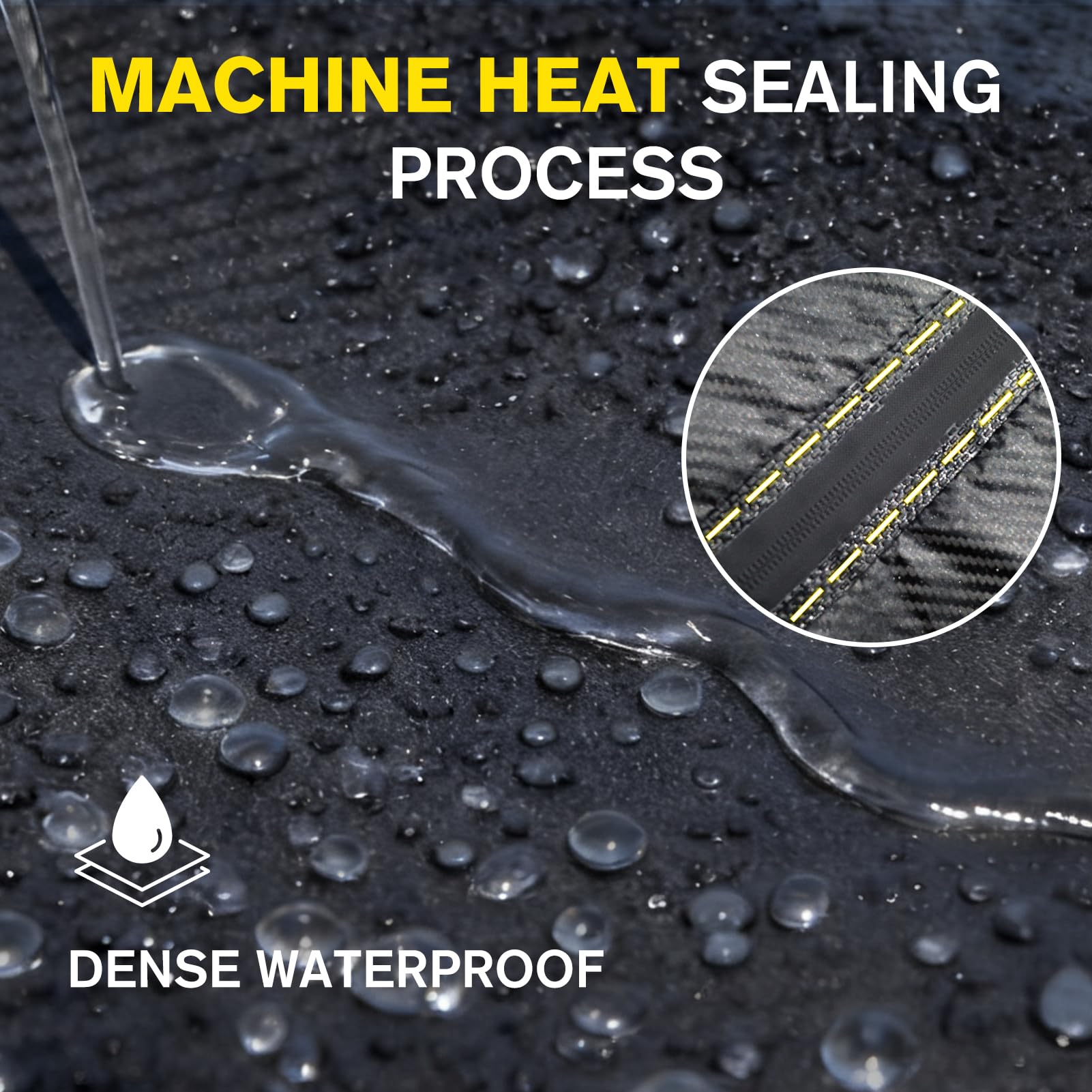 DINGHAO Car Cover Waterproof All Weather with Hot Stitching for Automobiles 6 Layers Outdoor Full Exterior Cover Sun — view 2