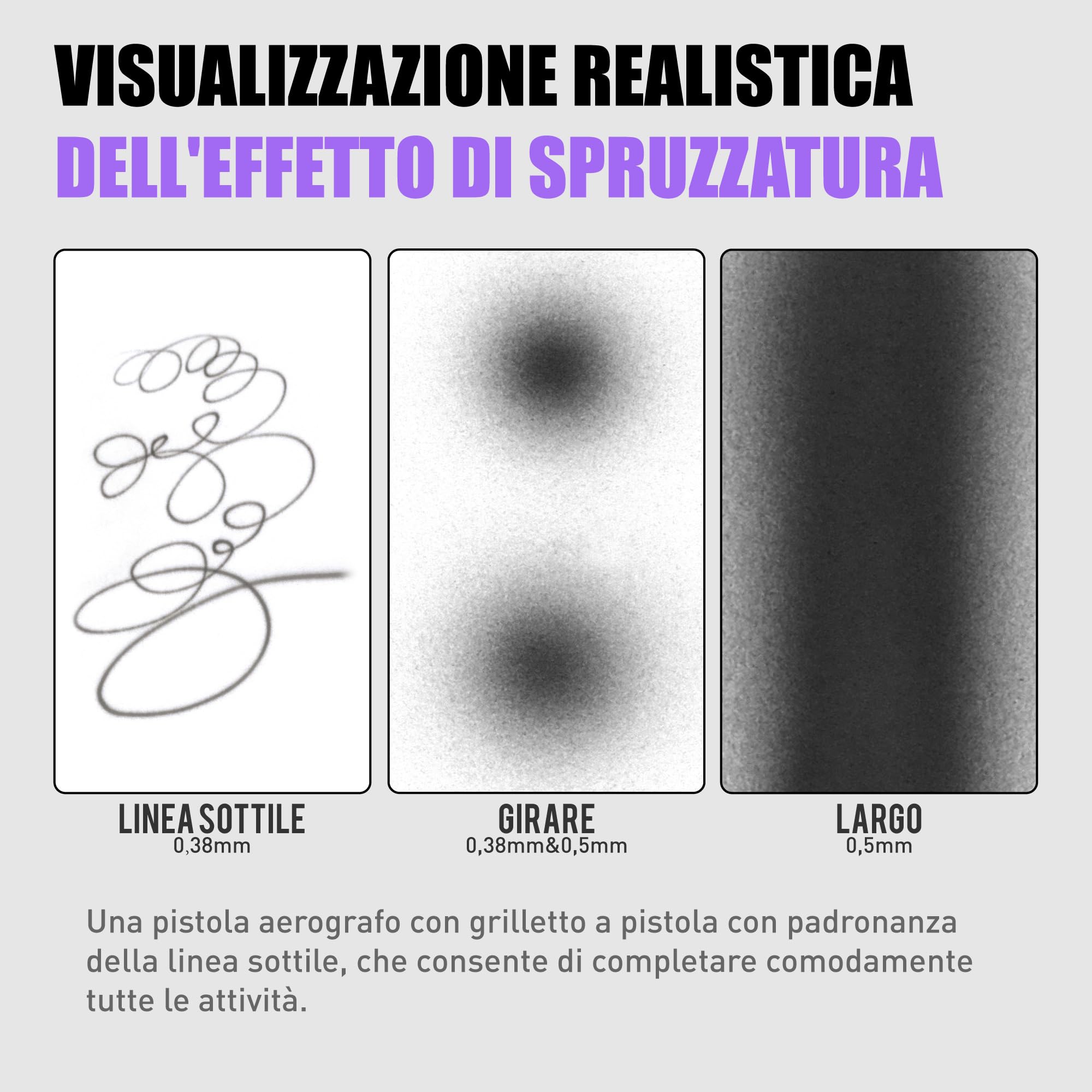 Gaahleri Kit aerografo, pistola aerografo a doppia azione, set di alimentazione a gravità, aghi da 0,38 e 0,5 mm, tazza fluida da 1/2 e 1/4 once, pennello ad aria multiuso modello di trucco per