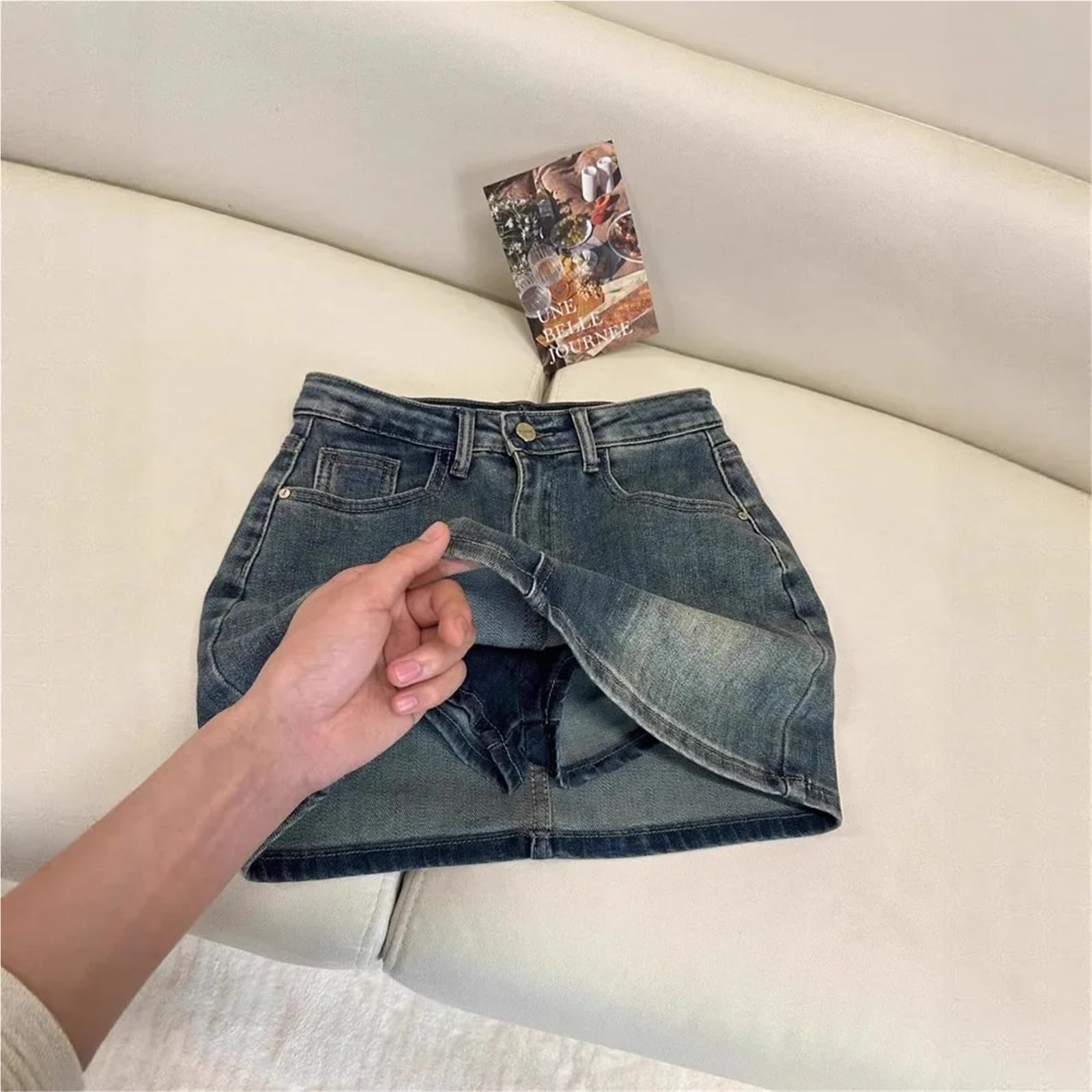 Minifalda Vaquera Retro, Falda Corta de Cintura Alta for Chica Caliente Verano para Mujer