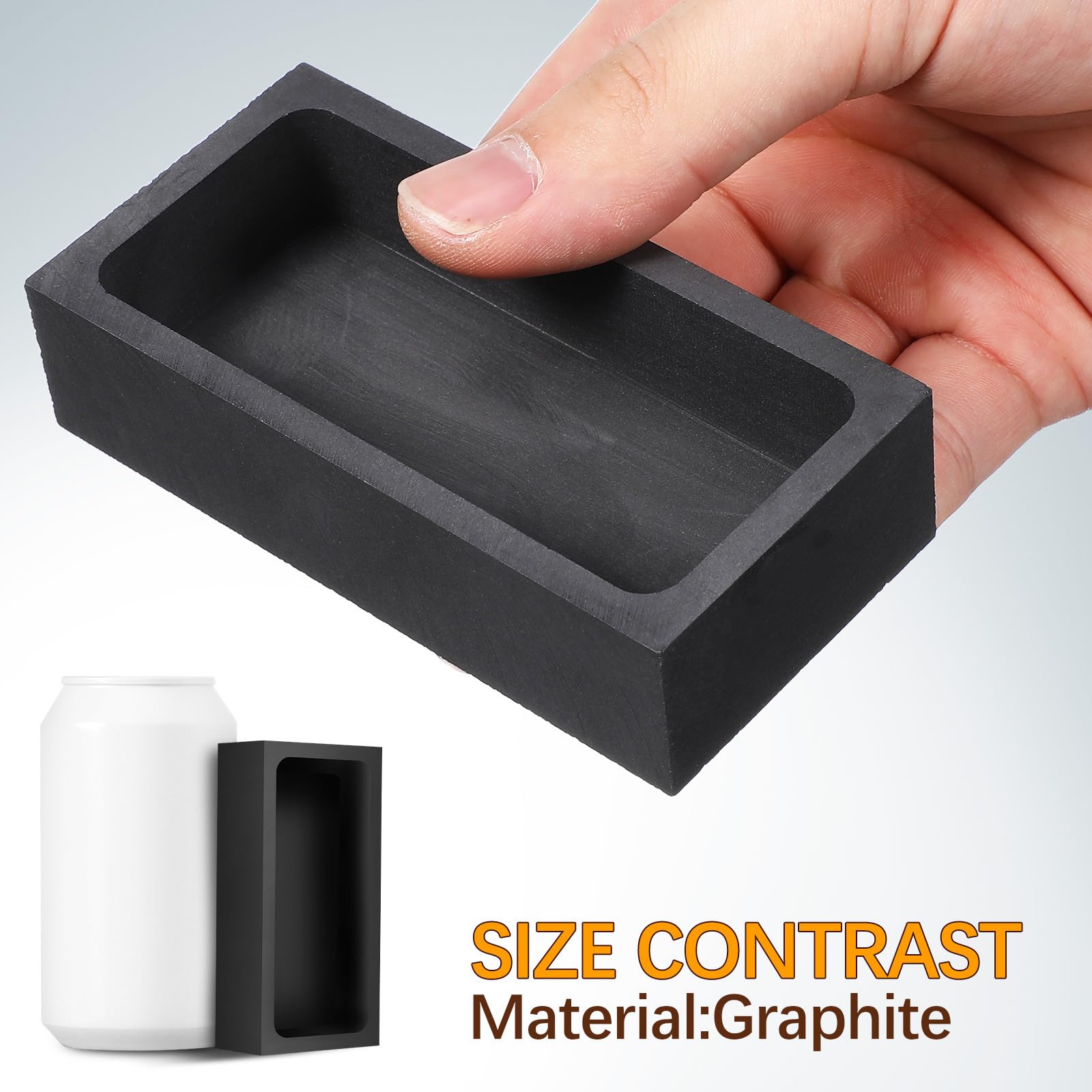 Hemobllo Molde de Grafito para Fundir Metales 3 Crisoles 100X50X25 MM Resistentes para Horno de Fundición y Uso en Joyería