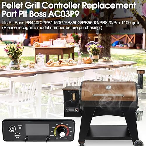 Miniatura 5 de AC03P9 - Placa de control de repuesto para panel de control Pit Boss, kit de termostato digital de pantalla LCD, compatible con parrillas de pellets
