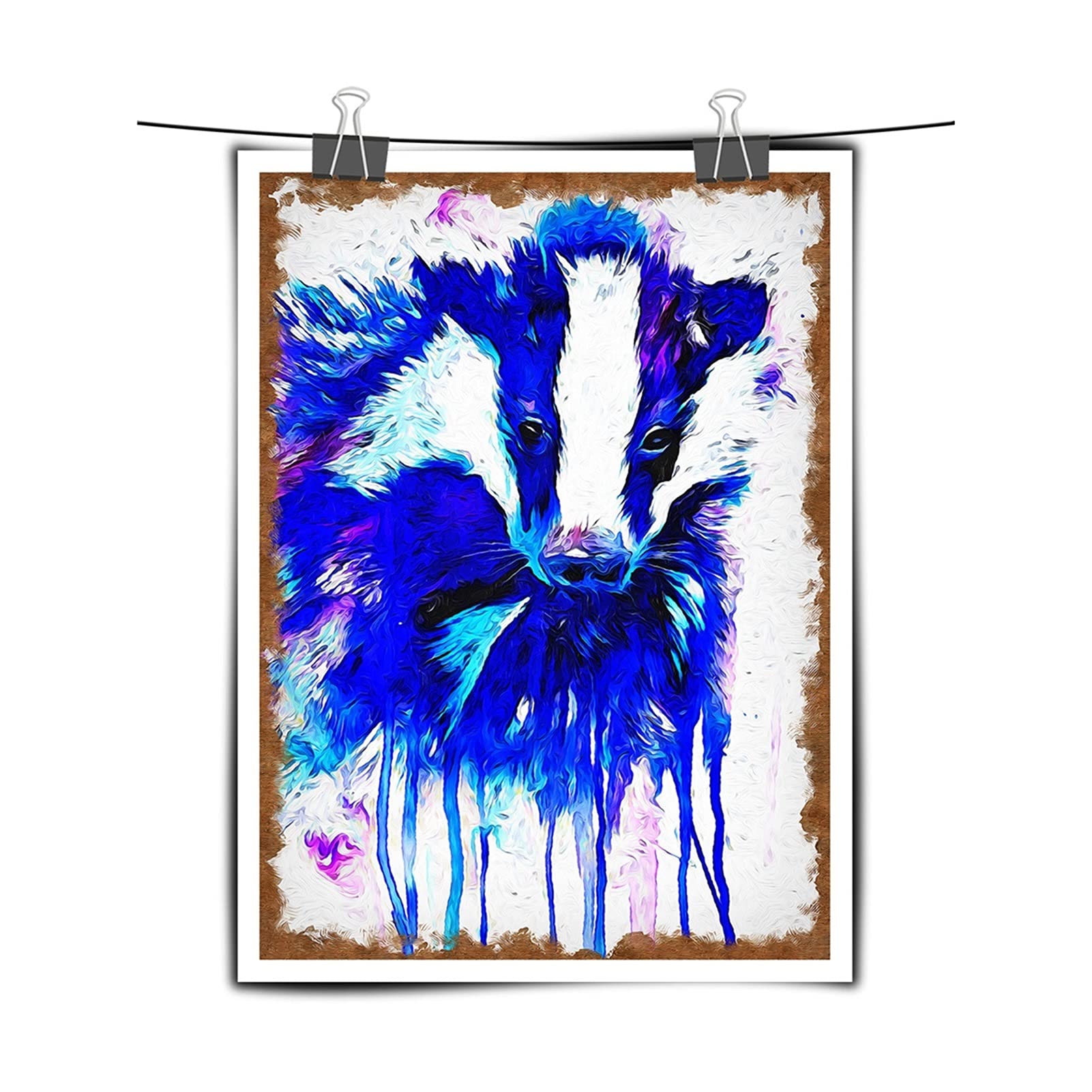 Tableau deco chambre toile animal badger abstrait de qualite