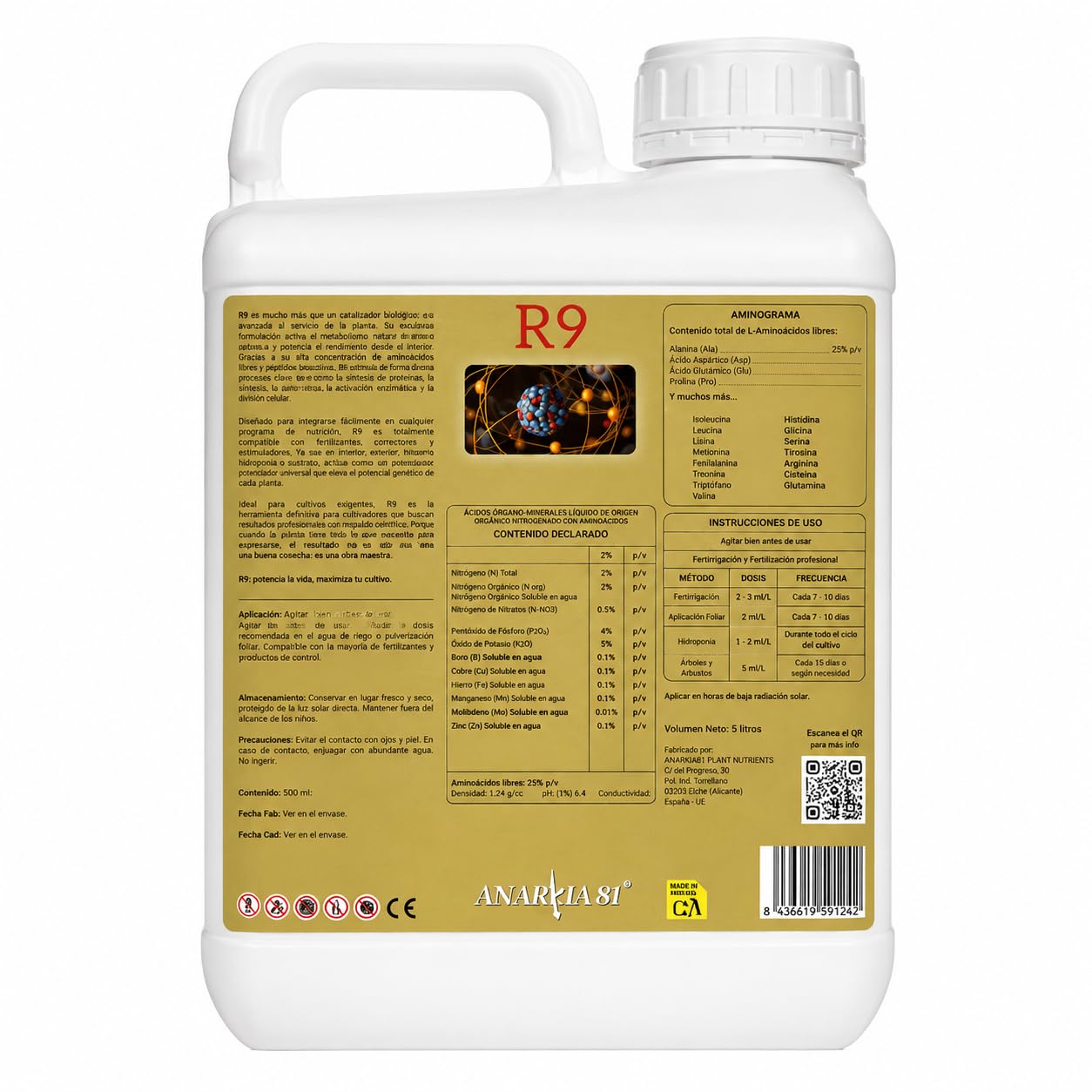 R9 5 L – Potenciador de Terpenos y Floración Estimulador Aroma Sabor Fertilizante Líquido Cultivo Interior y Exterior - Anarkia81