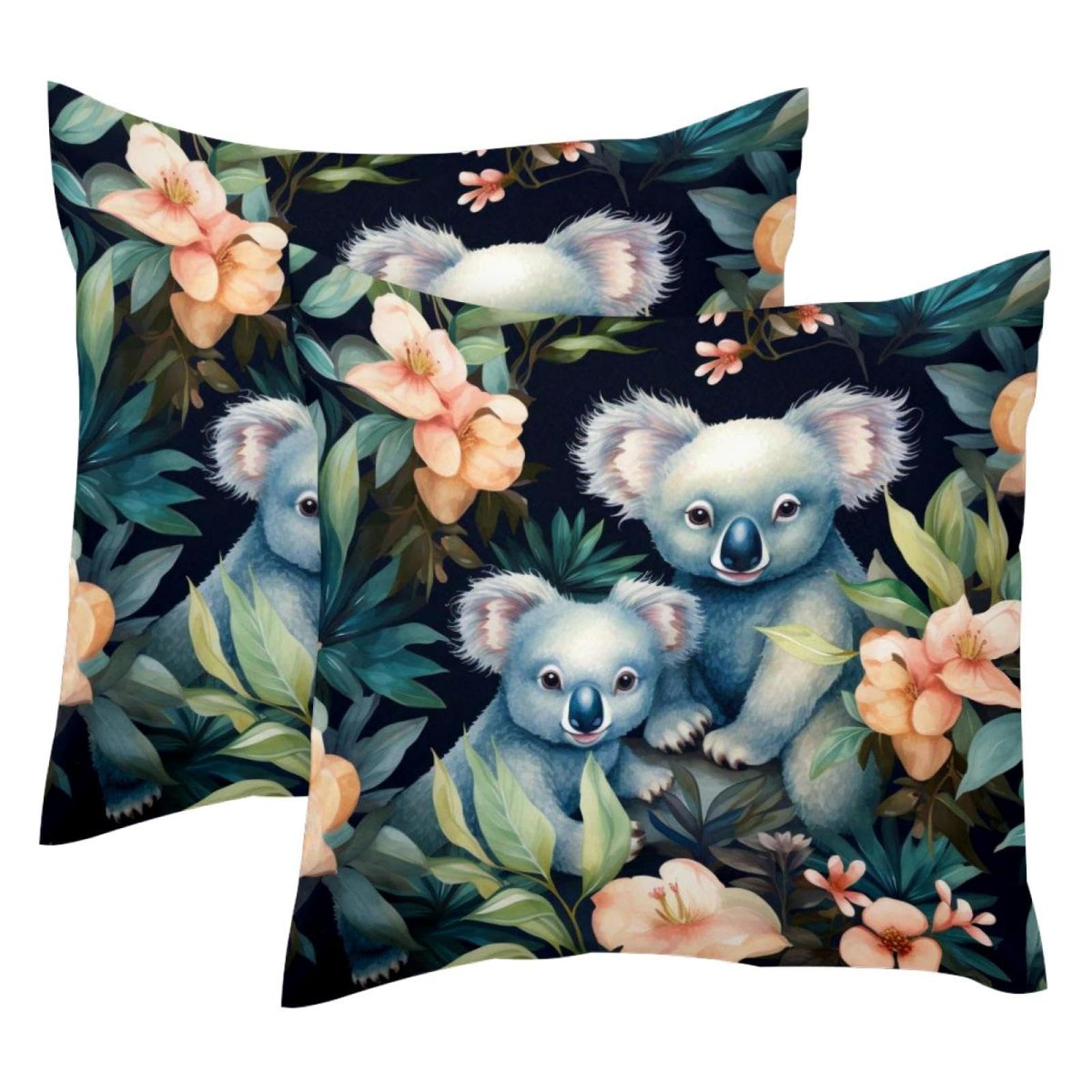Housses de coussin koala en velours 50x50 cm pour créer un coin lecture cocooning