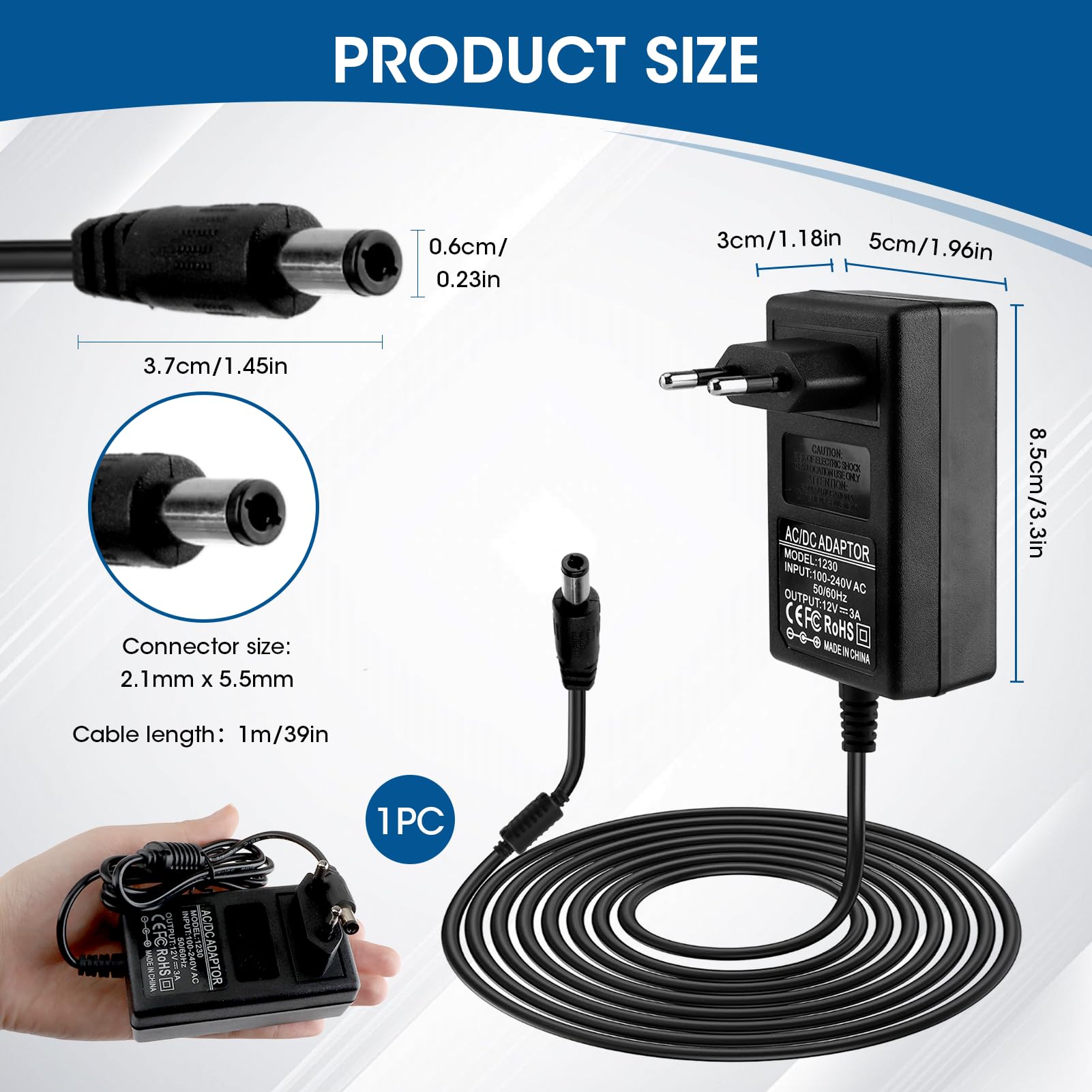 12V 3A Adaptateur secteur 36W Alimentation de bureau AC 100V~240V à DC 12 Volt 3AMP Convertisseur avec 5.5X2.1mm 5.5X2.5mm Connecteur DC - Chine Adaptateur d'alimentation 12 V 3 a, adaptateur 12 c 12V 3A Adaptateur secteur 36W Alimentation de bureau AC 100V~240V à DC 12 Volt 3AMP Convertisseur avec 5.5X2.1mm 5.5X2.5mm Connecteur DC - Chine Adaptateur d'alimentation 12 V 3 a, adaptateur 12 c