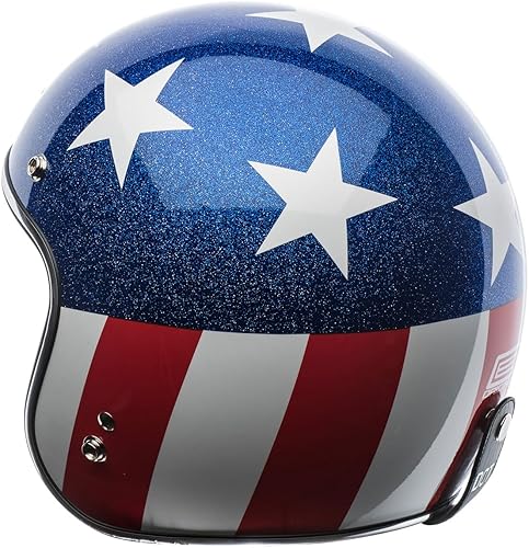 Miniatura 2 de Torc T-50 - Casco de capitán de cara abierta retro (blanco brillante, grande)