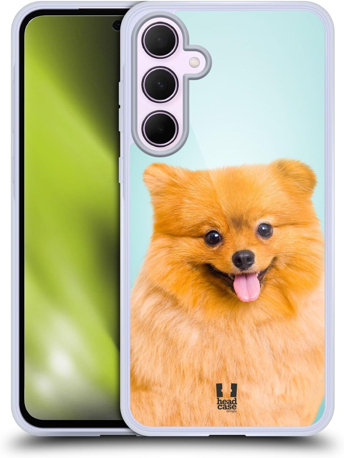 Head Case Designs Pomeranian Dog Popular Dog Breeds Gel Case [Military Grade Protection] Compatible with Samsung Galaxy A35 5G