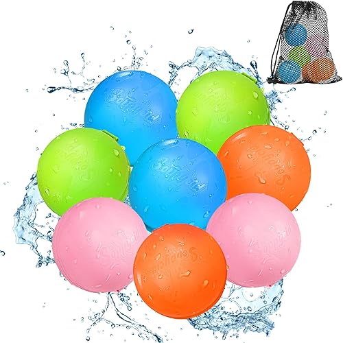 Miniatura 10 de 6 globos de agua reutilizables – Bolas de agua de llenado rápido para niños de 4 a 8 años – Bomba de agua autosellante recargable para fiesta