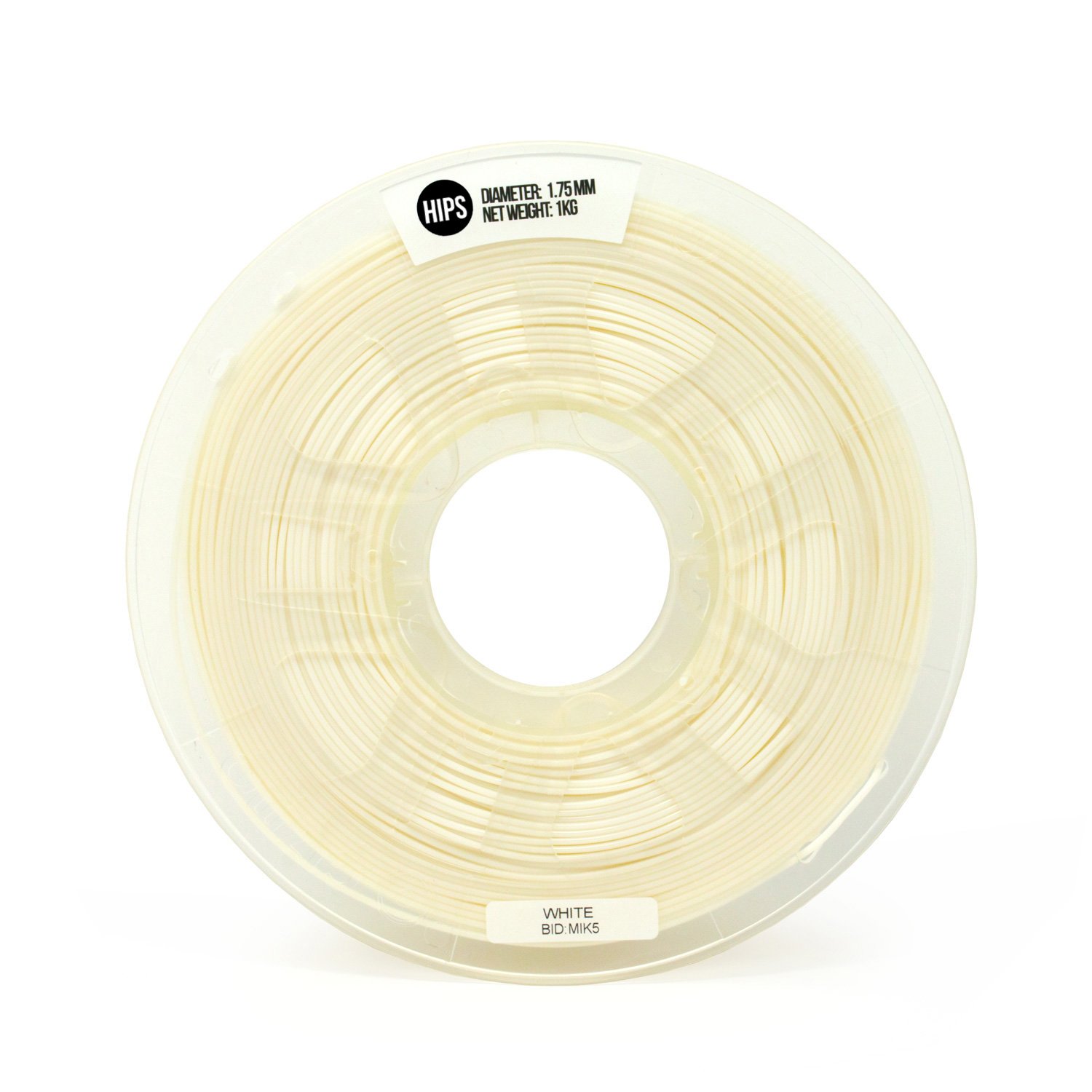Gizmo Dorks 3D Printer Filament 1.75mm HIPS, Fits Most FDM 3D Printers, 1kg Spool (2.2lb), White