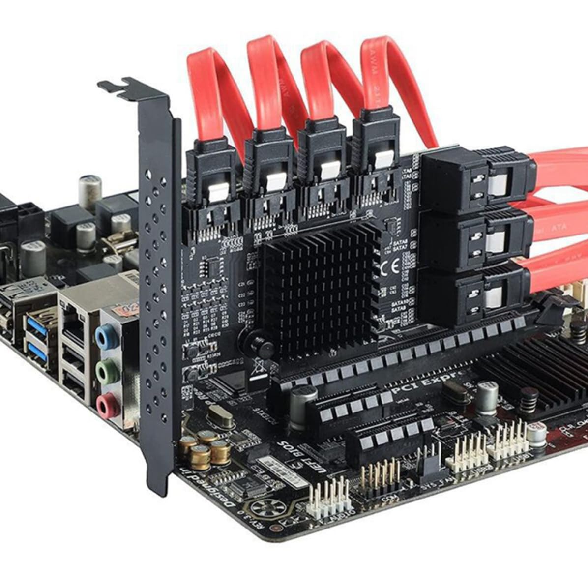 Scheda Wifi Stabile ad Alta Velocità 10 Porte Sata3.0 per PC Scheda di Espansione Pcie X4 per Workstation e Hard Disk