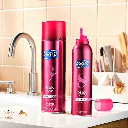 Miniatura 6 de Suave+ Laca para el cabello, paquete Max Hold  Laca perfumada + sin perfume, 11 oz Ea (juego de 4 piezas)