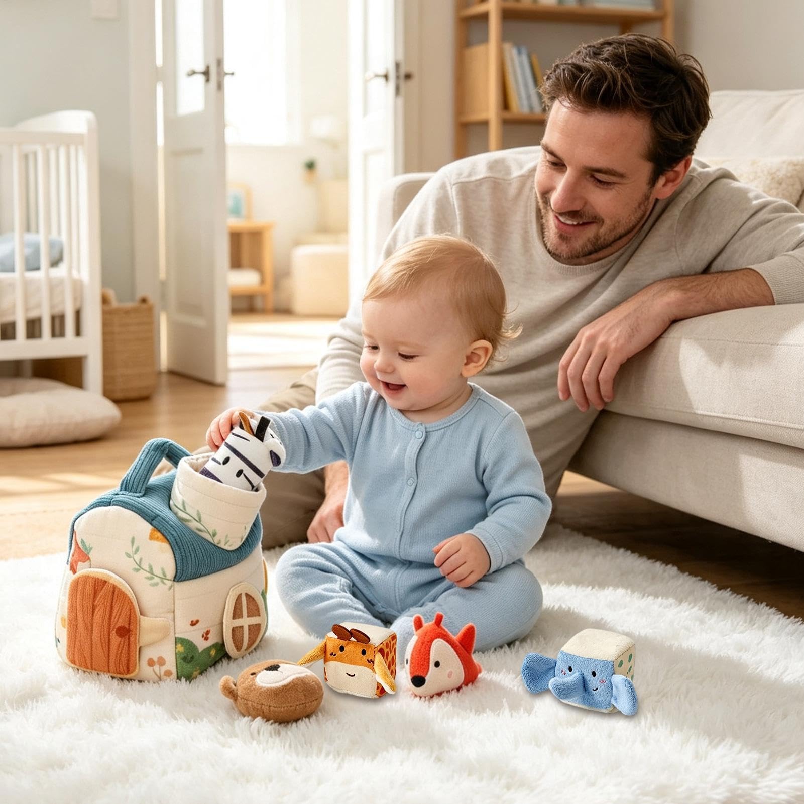 Pluszowe Zwierzęta Z Farmy Miękka Sensoryczna Pluszowa Lalka Farma Domek | Samolociki Zabawki Dla Dzieci Żłobki, Łóżka, Stoły, , Półki, Domy, Szkoły, Biura, Kawiarnie,