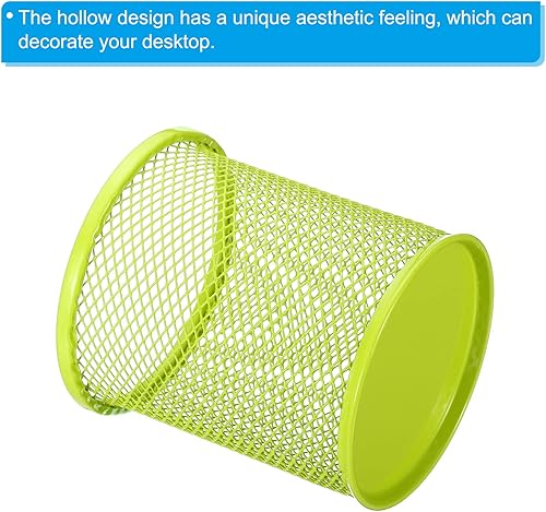 Miniatura 4 de PATIKIL Soporte de malla para bolígrafos, paquete de 2 soportes para lápices, cesta para lápices, organizador de casilleros de tazas, soporte