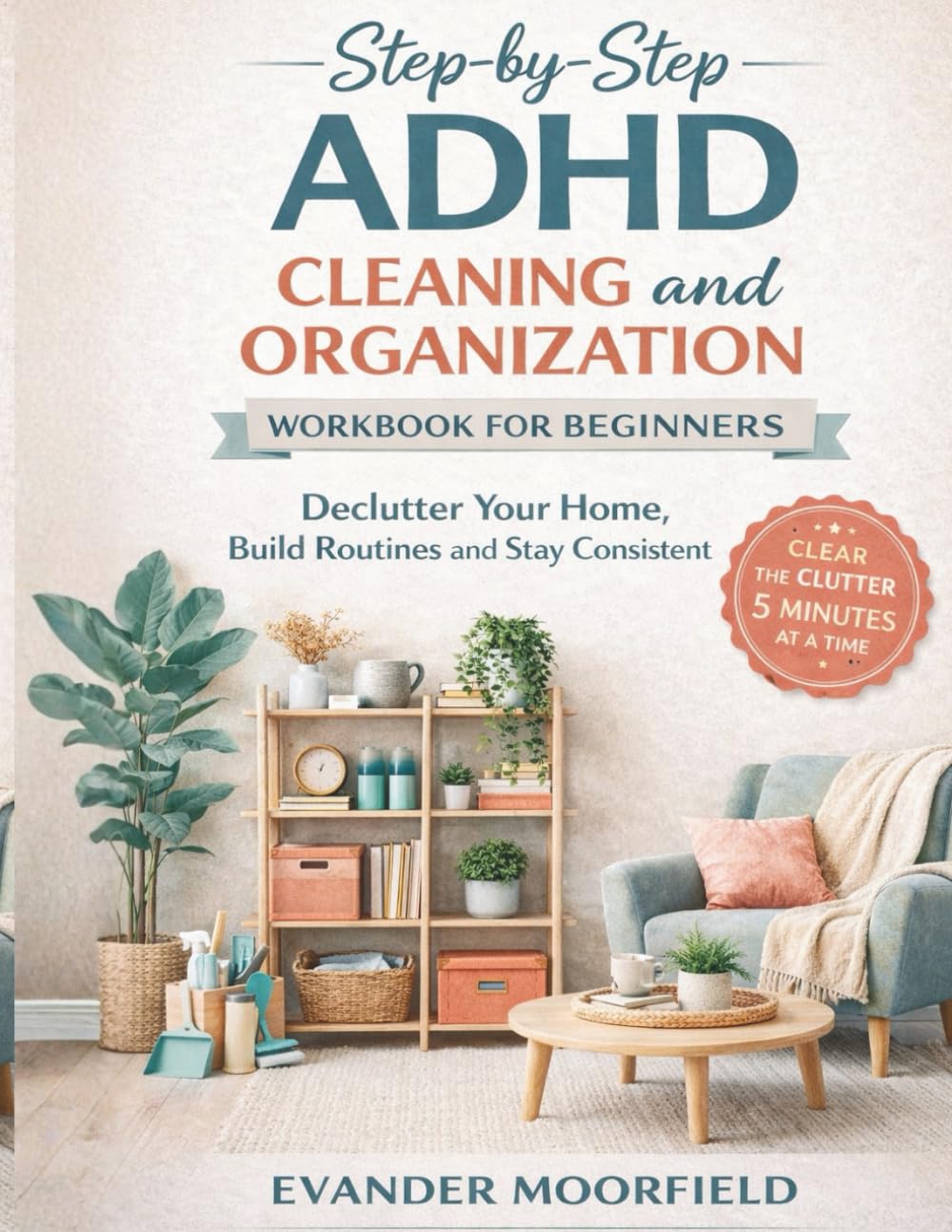 Step by Step ADHD Cleaning and Organization Workbook for Beginners: Declutter Your Home, Build Routines and Stay Consistent