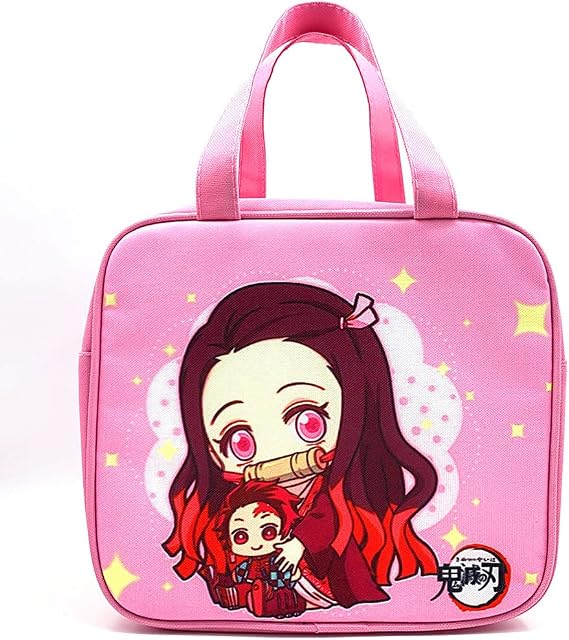 USCW Demon Slayer Meal Bag School, Reusable Insulated Portable Anime Lunch Box, Children Bag, Bags for Kids, Student Box Tote Devil's Blade, (US2072)