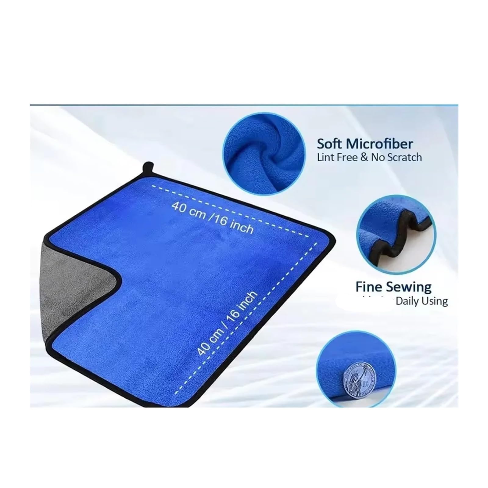30 Panni in Microfibra for Il Lavaggio dell'auto, Morbidi, ad Asciugatura Rapida, for la Pulizia di specchietti e finestre, for la casa, a Doppio Strato per Auto(30x40cm)