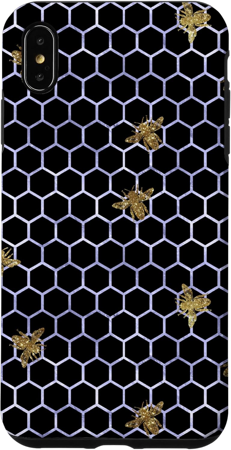 iPhone XR Black Yellow Queen Bee Garden Beekeeping Aesthetic Pattern Case