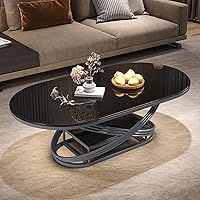 Vista 1 de Mesa de centro de almacenamiento Mesa de centro para sala, mesa de centro para sala de estar, simple y moderna, de vidrio templado, mesa de cóctel