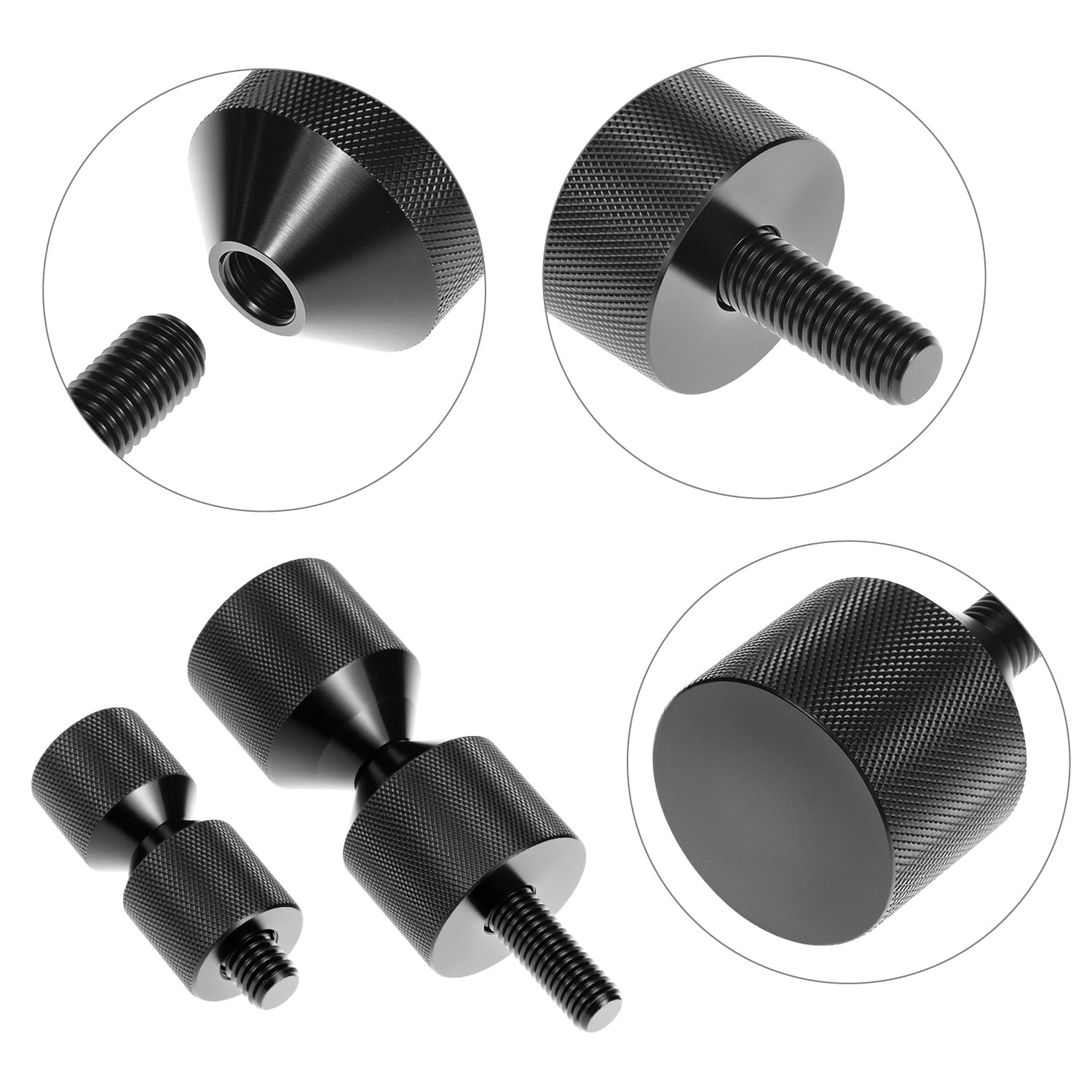 QWORK Aluminum Flange Two Hole Alignment Pins 4 Pcs, Dual Pin Sizes (1-1/8" & 1-5/8"), Corrosion Resistant, Versatile Design for Mechanical, Automotive, and Industrial Applications