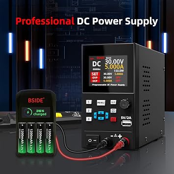 Bside Dc امدادات الطاقة متغير 30 V 5 A قابل للتعديل التبديل تنظيم مختبر امدادات الطاقة مقعد صغير امدادات الطاقة مع Usb التشفير المقابض ومفاتيح السهم Dc انتاج التيار الكهربائي
