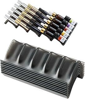 HAN SHENG 8 Pcs Expandable Essential Oil Organizer Rack, Essential Oil Display Stand Adjustable Countertop Storage Racks for 5-15ml Bottles (Black)