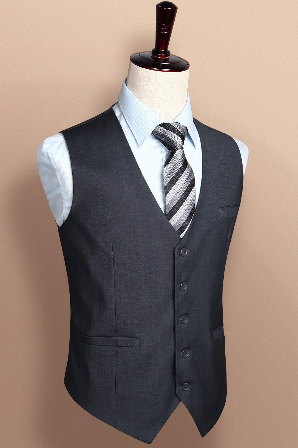 HISDERN Gilet da uomo Business Solid in cotone color panciotto da uomo
