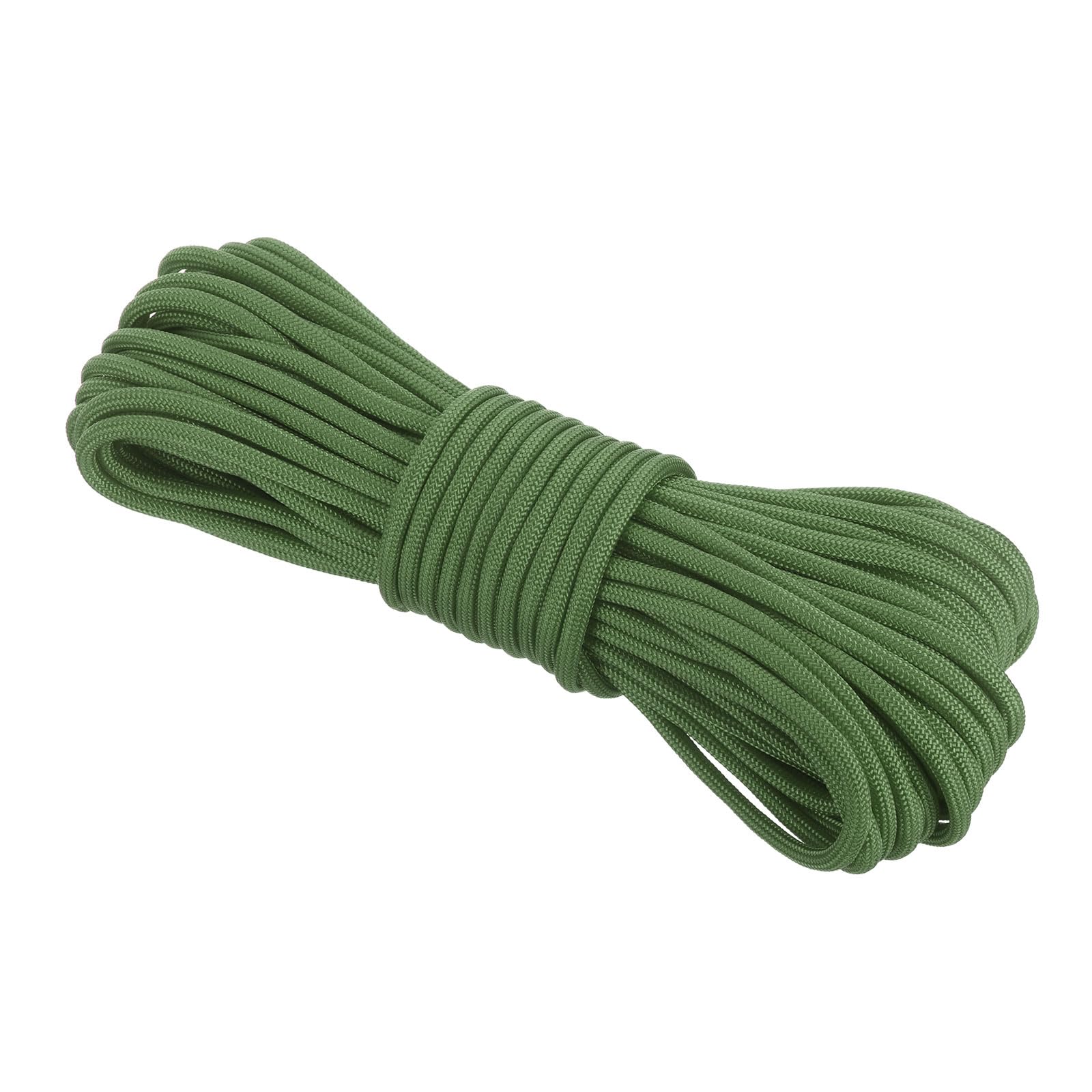 Rebower 550 Paracord Rope 15m, 4mm Thin Paracord Nylon Cord 7-Strand Core [for Tent Camping Outdoor Gear] - Army Green